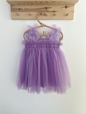 Kız Bebek Çocuk Kanatlı Doğum Günü Parti Düğün Özel Gün Tüllü Astarlı Prenses Elbise