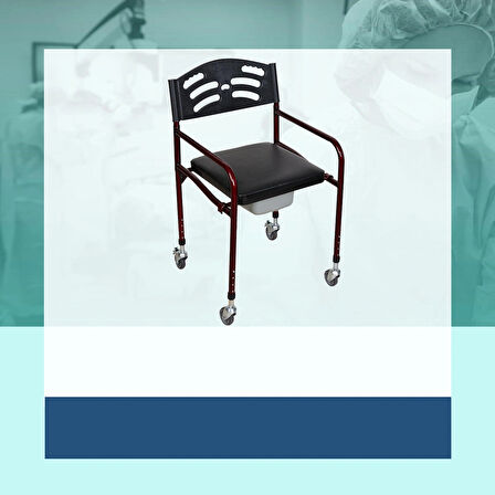 RKL3230 KATLANIR KLOZETLİ SANDALYE DERİ DÖŞEMELİ TEKERLEKLİ