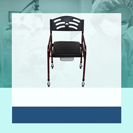 RKL3230 KATLANIR KLOZETLİ SANDALYE DERİ DÖŞEMELİ TEKERLEKLİ