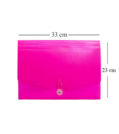 Körüklü Dosya 13 Bölümlü Cepli - Pembe