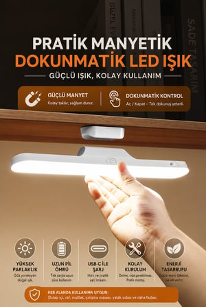 Şarjlı Mıknatıslı Ders Çalışma Okuma Lambası Parlaklık Işık Rengi Ayarlanabilir 28 cm 1613