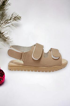 Cırt Cırtlı Çift Bantlı Unisex Çoçuk Sandalet