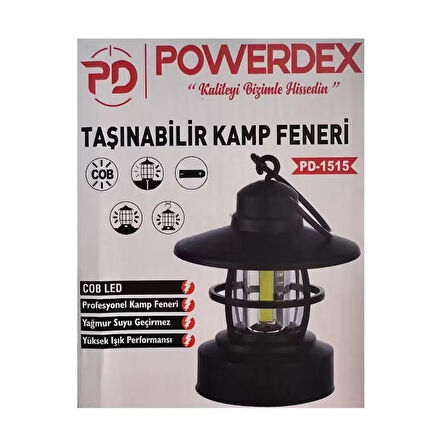 Powerdex PD-1515 Retro Taşınabilir Şarjlı Kamp Lambası