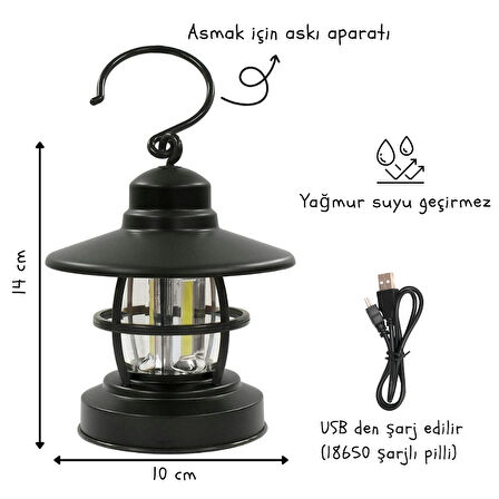 Powerdex PD-1515 Retro Taşınabilir Şarjlı Kamp Lambası
