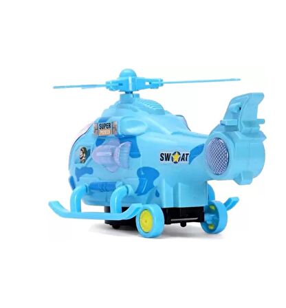 3D Işıklı, Sirenli Çarp Dön Sensörlü Helikopter - Eğlenceli Oyuncaklar! 