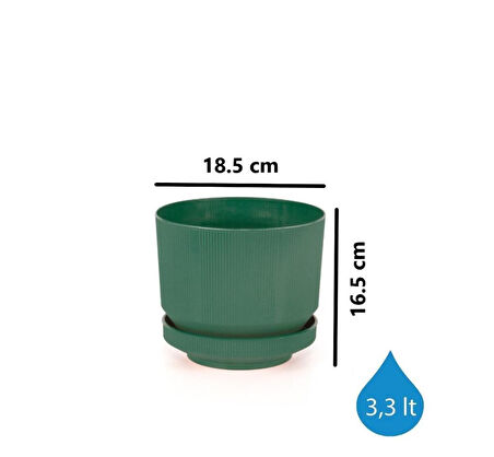 Omnipazar SO-S282 Dekoratif Tabaklı Lüks Çizgi Desenli Saksı 3.3 Litre