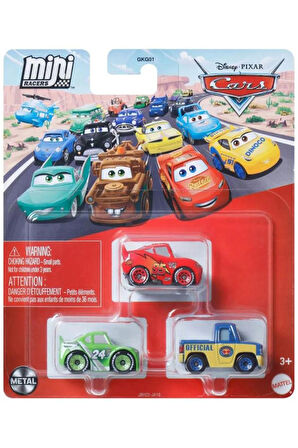 Disney Pixar Cars - Üçlü Mini Racers - Lightning Mcqueen & Brick Yardley & Dexter Hoover