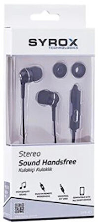 Syrox K1 Mikrofonlu Kulak İçi Kulaklık - SİYAH
