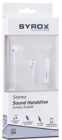 Syrox K1 Mikrofonlu Kulak İçi Kulaklık - BEYAZ
