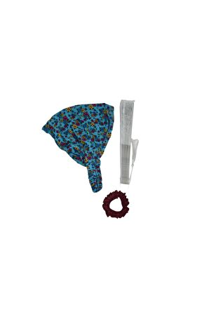 Yelpaze Simli Beyaz & Bandana Seti