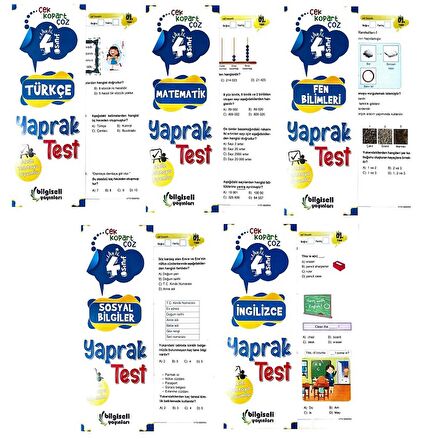 4.Sınıf Tüm Dersler Yaprak Test Seti +Doğada Matematik