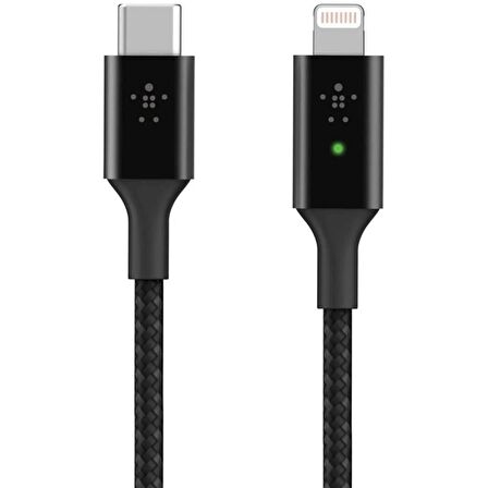 Belkin Smart LED Şarj Kablosu USB - 1.2 Metre MFi Sertifikalı - Siyah