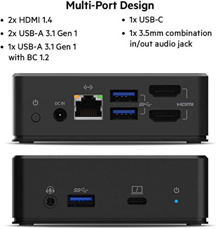 Belkin USB-C Çift Ekran Bağlantı İstasyonu (85W Güç Dağıtımı, HDMI, USB-A 3.1 Gen 1, USB-C, USB C Dizüstü Bilgisayar için Ses - Teşhir