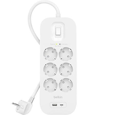 Belkin SRB002VF2M USB-C-USB-A 6x Akım Korumalı Priz 2M