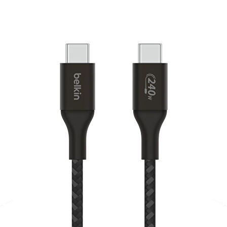 Belkin CAB015BT1MBK Boostcharge Örgülü USB-C to USB-C 240W Şarj Kablosu 1M - Siyah