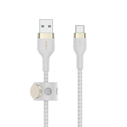 Belkin CAB010DS1MWH BOOST↑CHARGE Pro Flex USB-A to USB-C 1M Kablo - Beyaz
