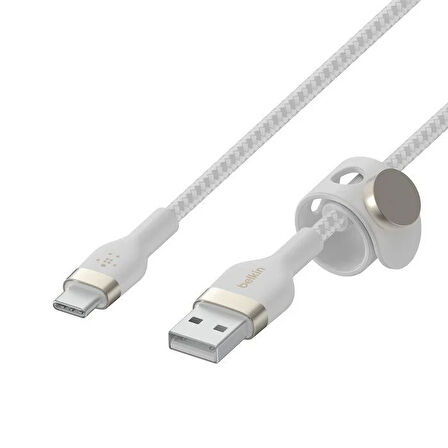 Belkin CAB010DS1MWH BOOST↑CHARGE Pro Flex USB-A to USB-C 1M Kablo - Beyaz