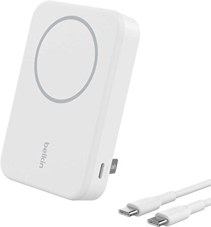 Belkin BoostCharge Pro MagSafe Qi2 15W 8000 mAh Powerbank, Beyaz