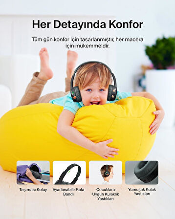 Belkin SoundForm mini Kablosuz Çocuk Kulaklığı, Siyah