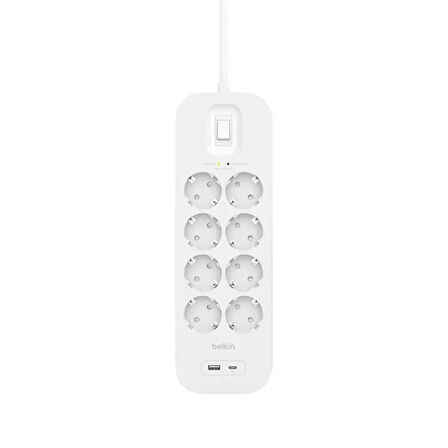 Belkin SRB003VF2M (USB-C/USB-A) 8x 2M Akım Korumalı Priz