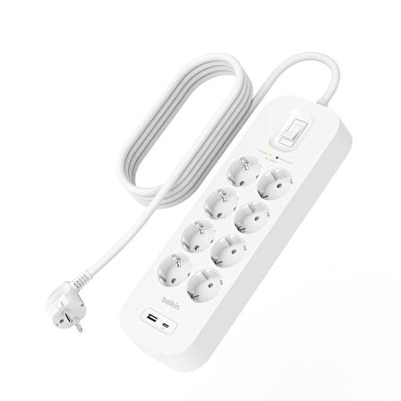 Belkin SRB003VF2M (USB-C/USB-A) 8x 2M Akım Korumalı Priz