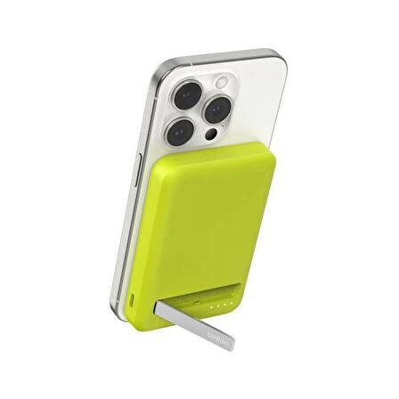 Belkin BPD006DSCY-APL BoostCharge Pro MagSafe Uyumlu Qi2 15W 5K Kablosuz Powerbank - Yeşil