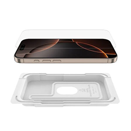 Belkin OVA159HQ ScreenForce TemperedGlass iPhone 16 Pro Uyumlu (Kolay Hizalama Tepsili) Ekran Koruyucu