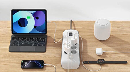 Belkin BSV604VF2M-V2 6'lı 2M Akım Koruma Priz+2x USB-A