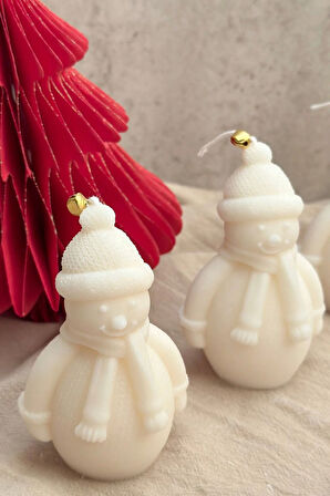 Yılbaşı Temalı Kardan Adam Dekoratif Kokulu Mum