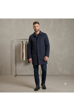 suya dayanıklı baharlık ince trençkot Lacivert / 2XL