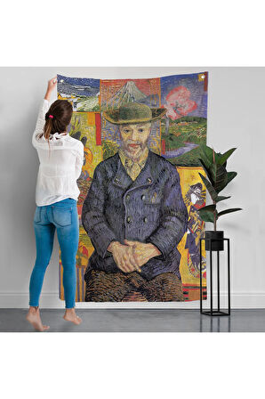 Vincent van Gogh - Père Tanguy’un Portresi Duvar Örtüsü-7459