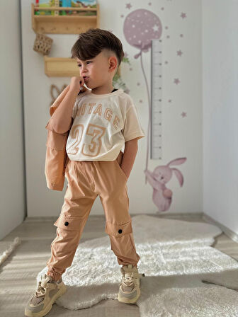 23 Yazılı Paraşüt  Alt Üst  Takım  Bej