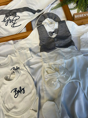 PayonDetaylı 10 Parça Hastane Çıkışı Set Gri