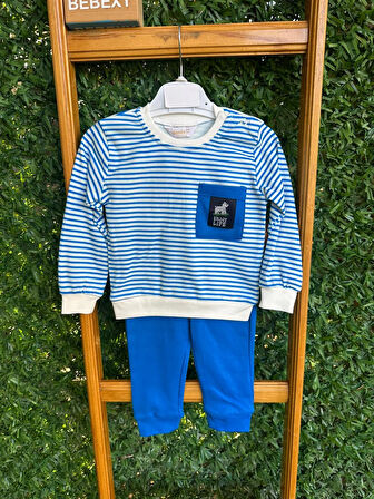 Mavi Çizgili Bebek Takım