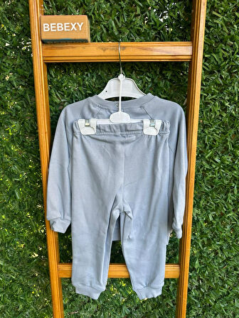 LEON Yazılı Gri Takım