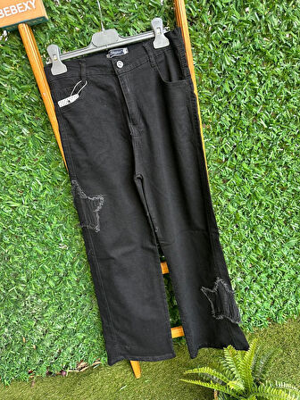 2 Yıldız Desenli Pantolon Siyah