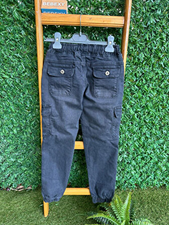 Kargo Cepli Gabardin Pantolon Gri