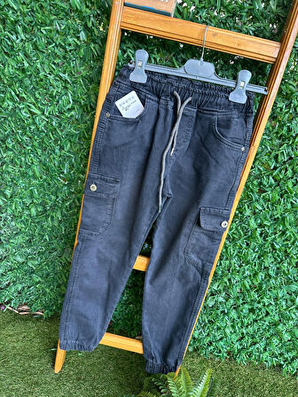 Kargo Cepli Gabardin Pantolon Gri