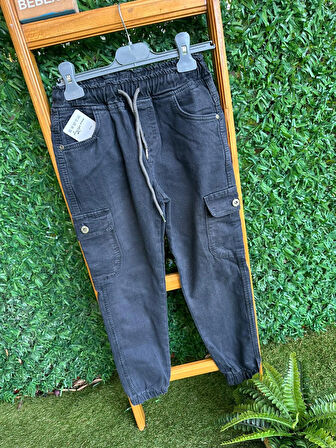 Kargo Cepli Gabardin Pantolon Gri