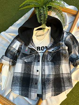 Siyah-Beyaz  Oduncu Gömlek-BodyTakım