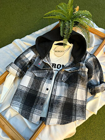 Siyah-Beyaz  Oduncu Gömlek-BodyTakım