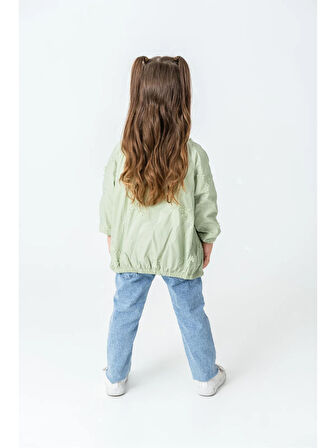 Yeşil Çiçek Detaylı Çeketli Alt Üst Takım  