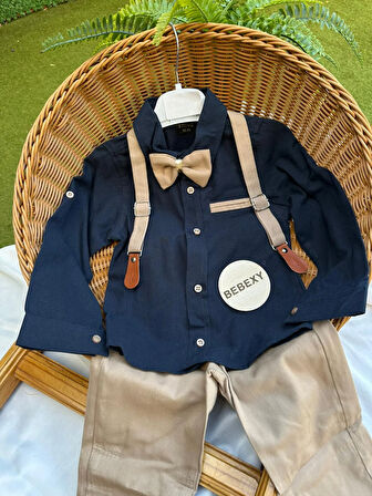 Lacivert Gömlekli  Askılı  Takım 