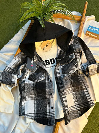 Siyah-Beyaz- Kahverengi Oduncu Gömlek-Body Takım