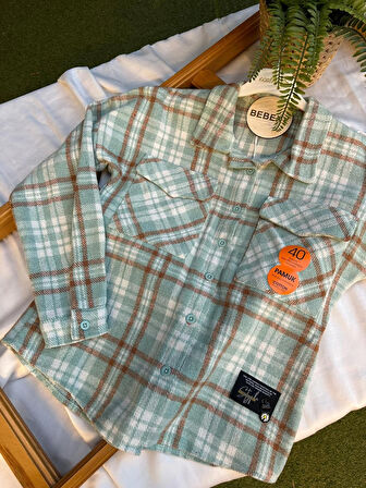 Kahverengi Çizgili Oduncu Gömlek Yeşil