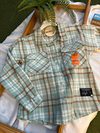 Kahverengi Çizgili Oduncu Gömlek Yeşil