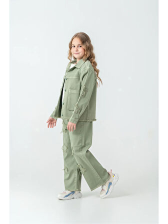 Garson Boy Yeşil Kot Takım Yıldızlı