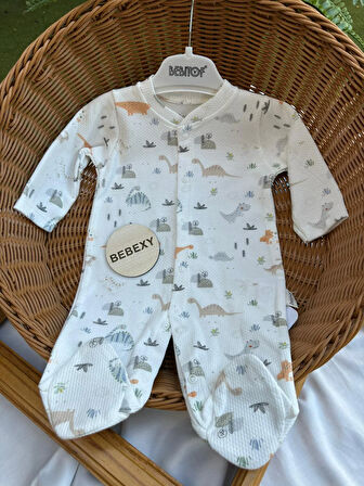 Dinozor Baskılı Bebek Tulumu 