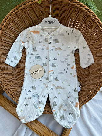 Dinozor Baskılı Bebek Tulumu 