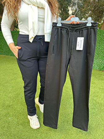 Düz Paça Siyah Eşofman Altı 